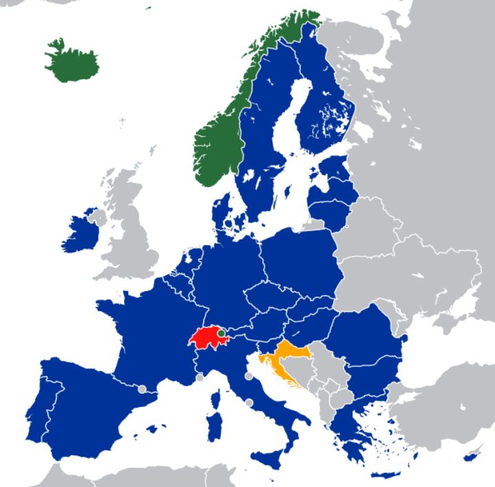 Europejski Obszar Gospodarczy bez Wielkiej Brytani / EOG / EEA