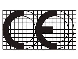 Grafika oznakowania CE z ramką pokazującą proporcje oznakowania